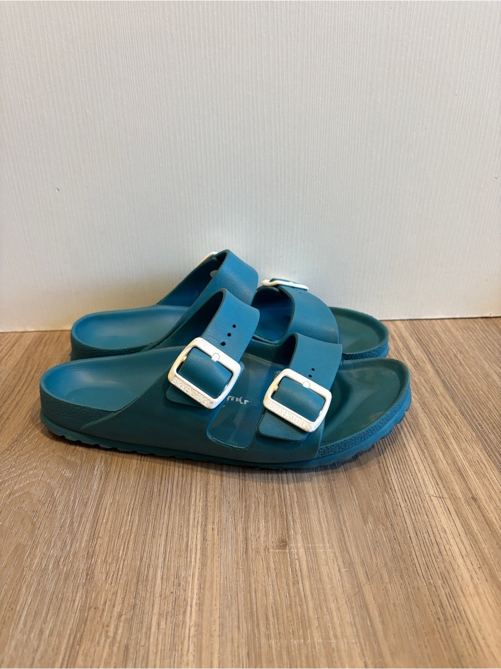 Birkenstock Womens TURQUOISE Jade Teal EVA Arizona Sandals  Slides 39 Size 8
